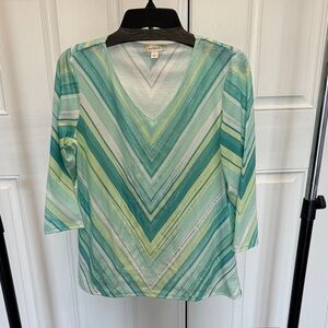 Nurture by Lamaze V-Neck Chevron Stripe Tunic in Mint and Teal